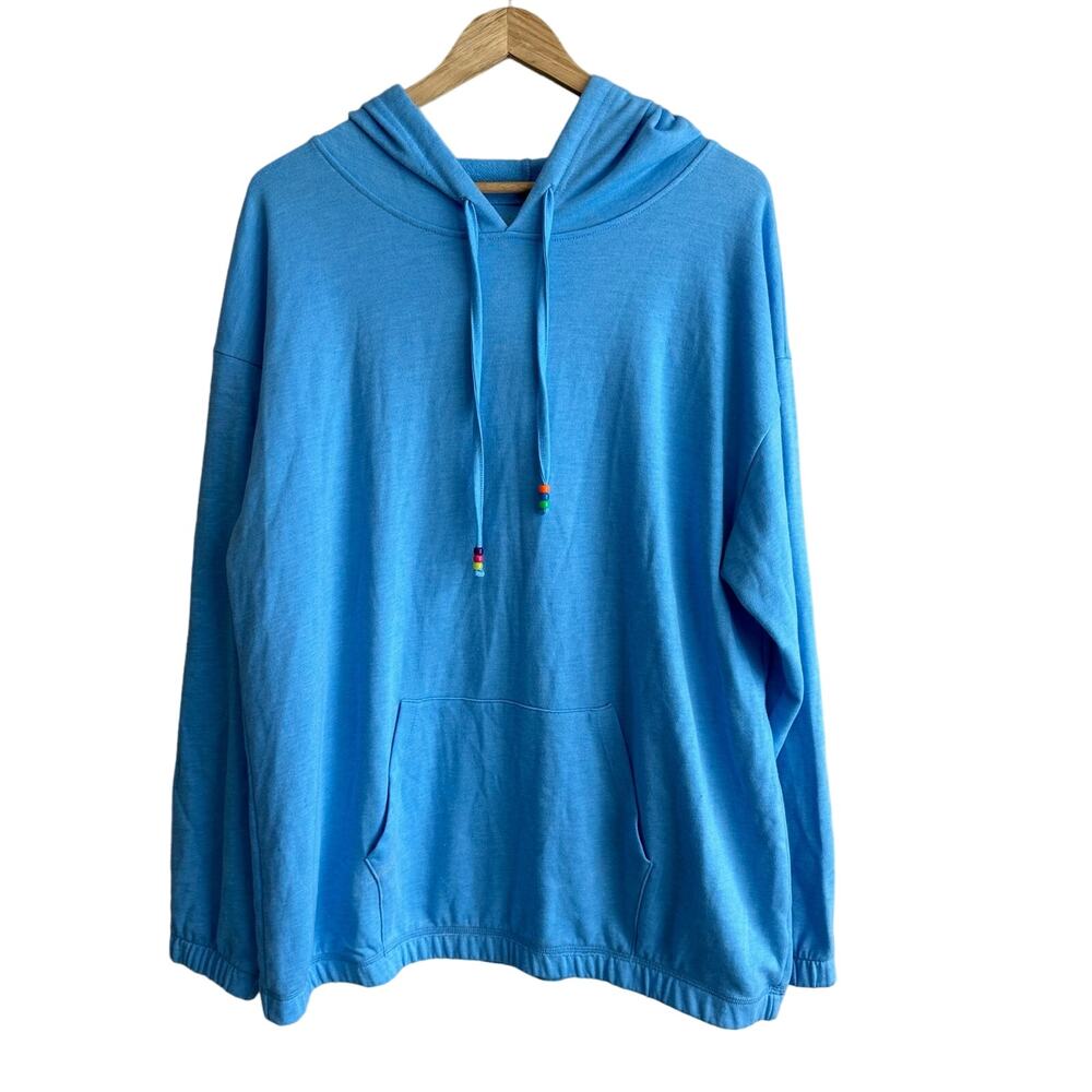 Sundown by Splendid Hoodie Beaded Hoodie Sweatshirt Blue L
